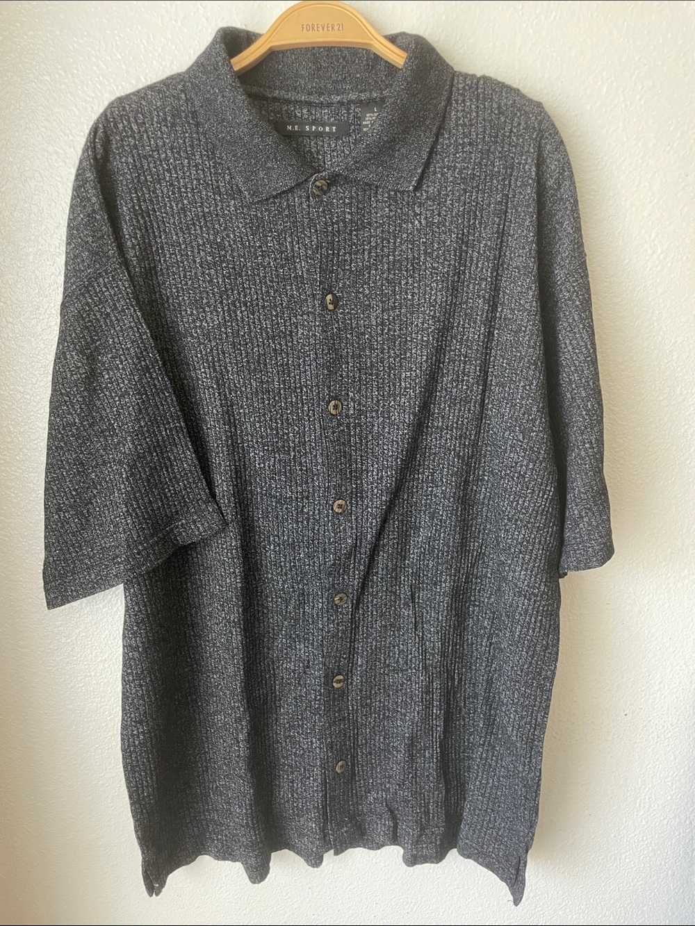 vintage M.E. Sport Collection button-down short-sleeve knit shirt